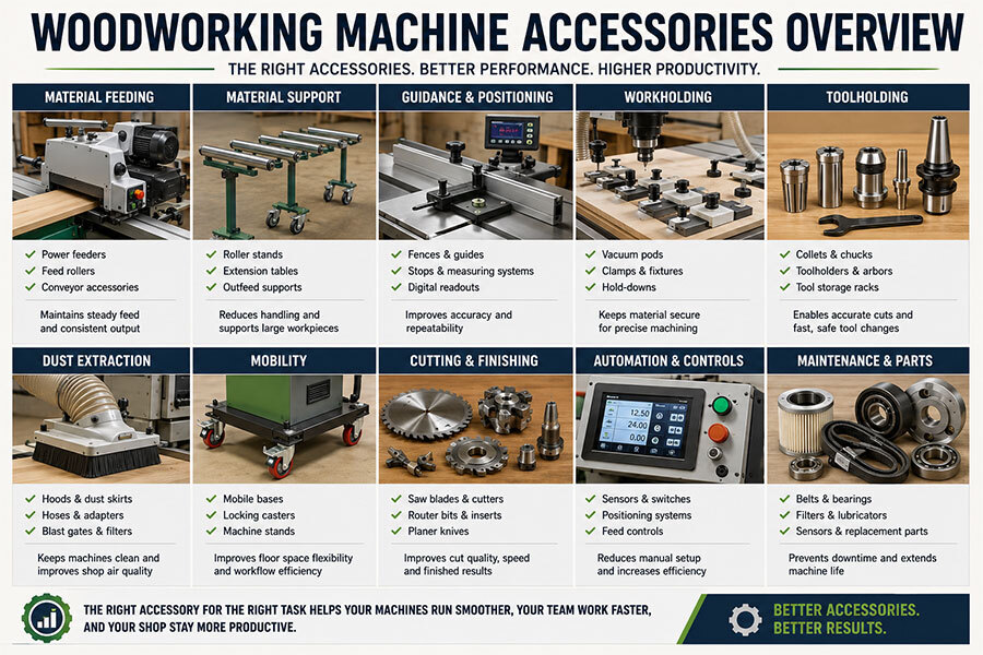 Woodworking machine accessories overview